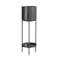 Colyn Bloempot op Standaard - H60 x Ø19 cm - IJzer - Zwart
