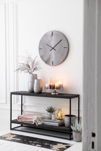 J-Line Round clock - metal - dark gray - S - Ø 50.5 cm