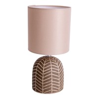 Keramik-Tischleuchte "FOLIO" braun, Tischlampe aus Keramik in Braun, mit E14-Fassung, für Esszimmer, Wohnzimmer, Diele oder Büro, 27,50cm hoch