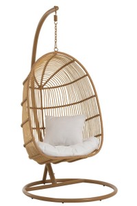J-Line hanging chair Oval - steel - natural