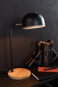 J-Line table lamp Evy - iron/wood - black/natural