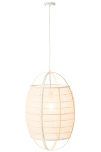 J-Line Hanging Lamp Ion Linen/Bamboo White Large