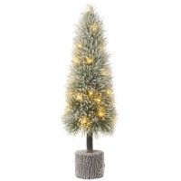 J-Line Kerstboom B+Led Kunststof Sneeuw Groen Large