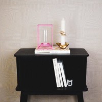 Latern - Metal/Glass - Pink - 12,5x12,5x20cm