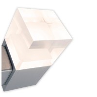 LED external wall lamp "Leah" made of metal and plastic in steel-blank, integrated LED
