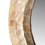 Chelsae Cream Poly Round Shell Mirror Small