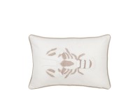 J-Line cushion Lobster - cotton - white/taupe