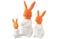 J-Line Set Of 3 Rabbits Outside MGO White/Orange
