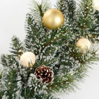 Kaprun Guirlande met LED Verlichting en Timerfunctie - L270 x Ø25 cm - Goud, Groen