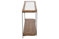 J-Line Console Spruce Wood/Glass Natural/Black