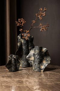 Aleigha Black Ceramic Organic Shaped Vase M