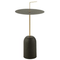 J-Line Bijzettafel Schijf Metaal Zwart/Goud