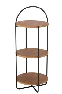 J-Line Rack Mia MDF/Iron Natural Black