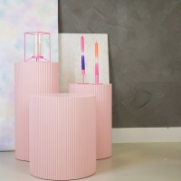 Side Table - Cylinder- MDF - Light Pink - 39x45cm