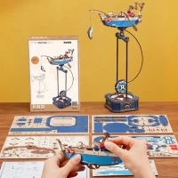 Robotime, 3D Houten Puzzel, Fisher DIY Pendulum, MCD02,18,5x17,5x33,5cm