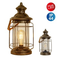 LED decorative solar light "Bruno" made of metal, glass and plastic, copper, with a firmly built-in LED, for outside