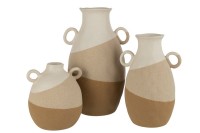 J-Line Vase Ear Ceramic Beige/Light Brown Large