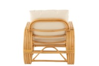 J-Line armchair + cushion - jute/textile - natural/white