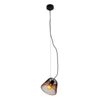 Hanger Lamp "Korie", metalen hanglamp in het zwart, met E27 -aansluiting, Ø20cm, voor woonkamer en kantoor.