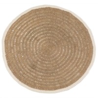 The Seagrass & Cotton Round Carpet - Natural White - 150