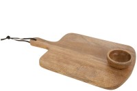 J-Line Mango cutting board + bowl - wood - natural - L