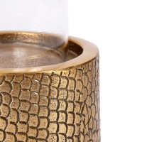 The Croco Candle Holder with Glass - Brass - M