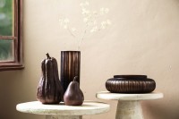 Julija Brown Ceramic Pumpkin Shaped Statue High