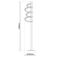 LED staande lamp "Belleza", moderne vloerlamp gemaakt van metaal en plastic in nikkel mat en wit, met stevig ingebouwde LED's, 140 hoog, verlichting voor woonkamer, eetkamer, slaapkamer of kantoor.