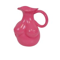 Vaas - Borsten Kan - Keramiek - Neon Roze - - 6,5x11x18cm