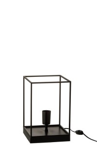 J-Line 1 Lamp Rectangular Frame table lamp - metal - black - S