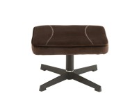 J-Line sofa Relax -+ footstool - metal/textile - dark brown