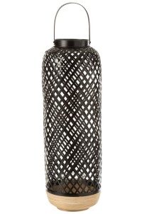 J-Line lantern Evi - bamboo - black - large