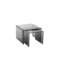 J-Line bijzettafel - glas - zwart