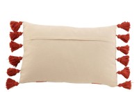 J-Line cushion Beach Grooves Rectangle - cotton - coral