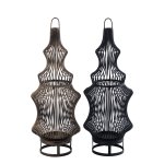 Tobin Black Iron Round Wired Shaped Lantern