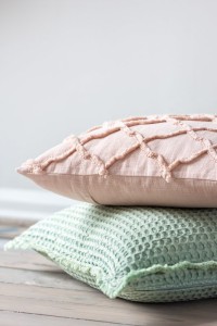 J-Line cushion Waffle pattern - cotton - light green