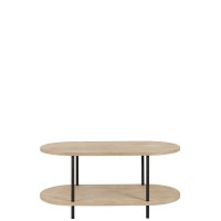 J-Line salontafel Eli 2 Planken - hout/metaal - naturel/grijs