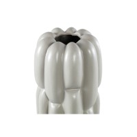 Seanis Grey Round Ceramic Vase Block Pattern S