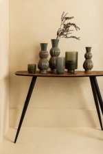 Miral Green Glass Round Stormlight Frosted BottomL