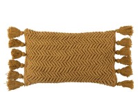 J-Line cushion Brush Rectangle - cotton - ocher