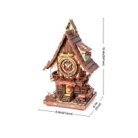 Robotime, 3D Houten Puzzel, Cuckoo Clock, LC901C, 21x17x34 cm
