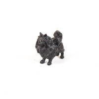 Ornament - Pomeranian Dog - Polyresin - Black - 23x10x18cm