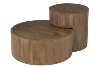 J-Line Set of 2 Side Tables Toge Mango Wood Brown