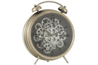 J-Line Alarm clock Roman Numerals clock - metal - silver - L - Ø 47 cm