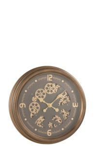 J-Line Radars Arabic Numerals clock - metal/glass - gold - Ø 52 cm