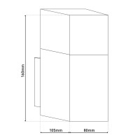 LED external wall lamp "Leah" made of metal and plastic in steel-blank, integrated LED