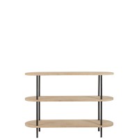 J-Line Console Eli 3Planken Mango Hout/Staal Naturel/Grijs