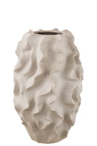 J -Line Vase Abstract Waves - Clay - Beige - Large - 48 cm high