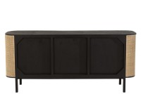 J-Line Molly Rattan cabinet - 3 doors - wood - black