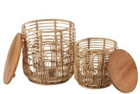 J-Line side table Ellen - rattan - natural